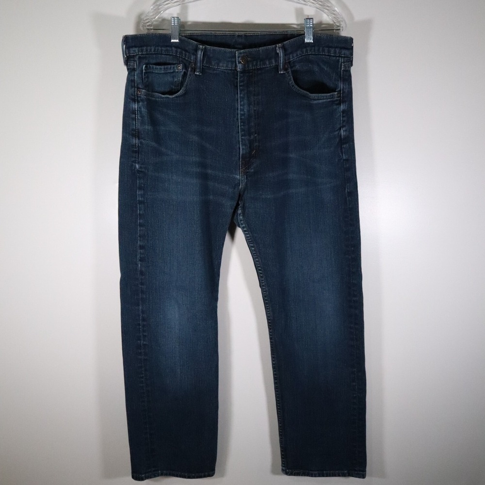 Levi's 505 Jeans Mens‎ 40x30 Regular Fit 5-Pocket Stretch Flex Denim Dark Blue